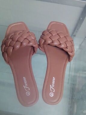 Forever 21 Braided Slide Mules in Mauve-Taupe